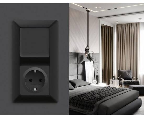 Лицевая панель для розетки с/з Ambrella Volt Alfa AP9060, изображение 2