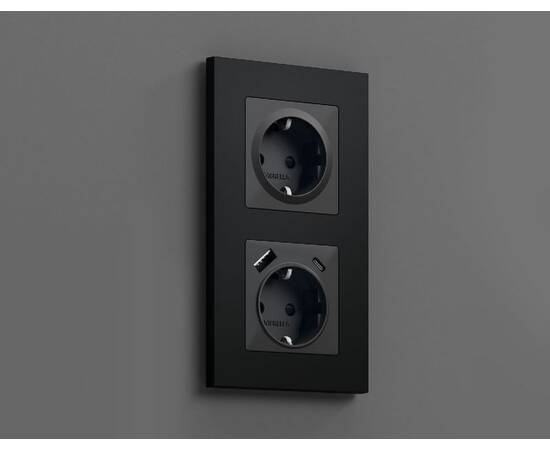 Лицевая панель для розетки с/з со шторками Ambrella Volt Alfa AP9070, изображение 2