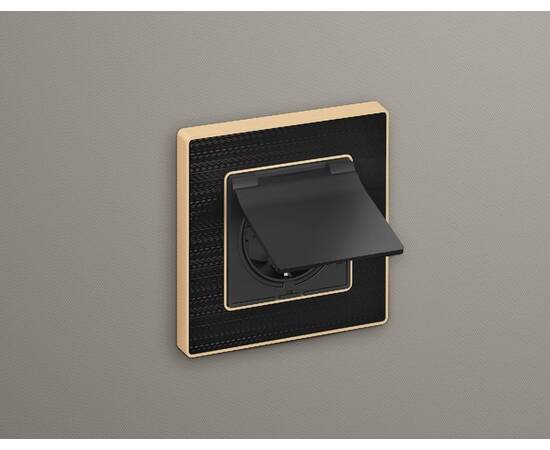 Лицевая панель для розетки с/з со шторками и крышкой Ambrella Volt Alfa AP9080, изображение 2