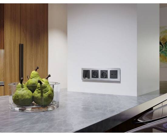 Лицевая панель для розетки с/з со шторками 2USB A+C Ambrella Volt Alfa AP9100, изображение 2