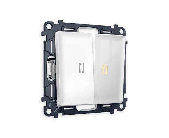 Комплект механизма 2-кл проходного выключателя с подсветкой Ambrella Volt Alfa MA104030