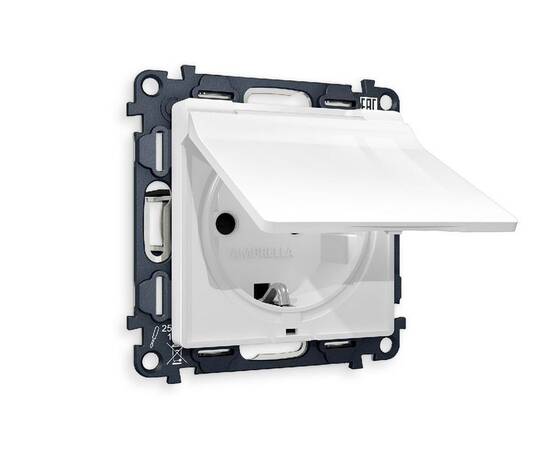 Комплект механизма розетки с/з со шторками и крышкой Ambrella Volt Alfa MA108010