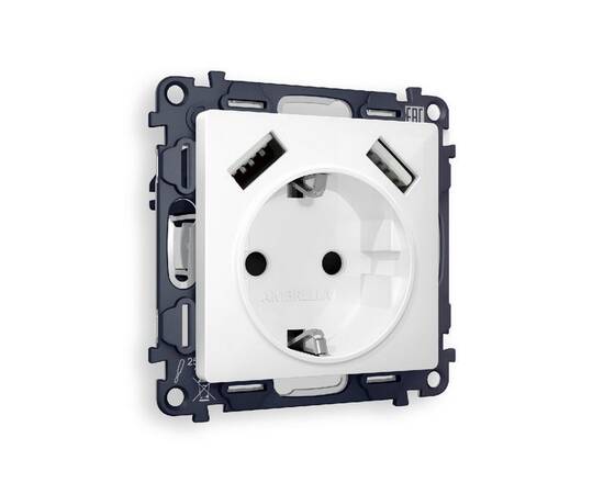 Комплект механизма розетки 2USB A+A 18W (быстрая зарядка) с/з Ambrella Volt Alfa MA109010