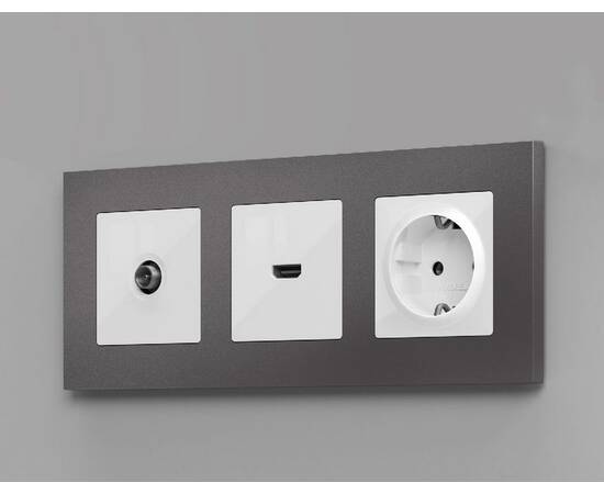 Комплект механизма TV розетки оконечной 50-870 MHz 1dB Ambrella Volt Alfa MA113010, изображение 2