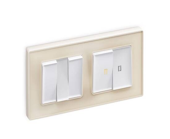 Комплект механизма 2-кл выключателя с подсветкой Ambrella Volt Alfa MA124010, изображение 2