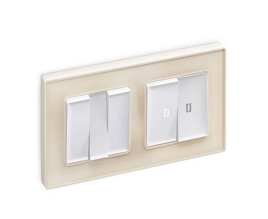 Комплект механизма 2-кл выключателя с подсветкой Ambrella Volt Alfa MA124015, изображение 2