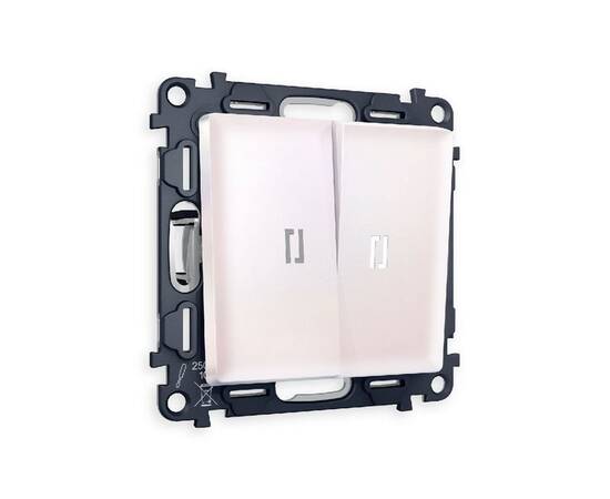 Комплект механизма 2-кл проходного выключателя с подсветкой Ambrella Volt Alfa MA204035