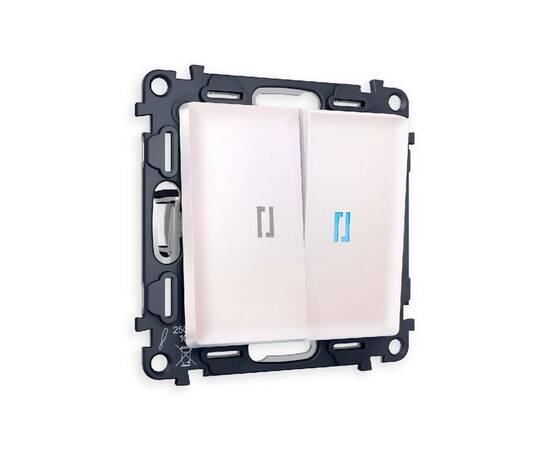 Комплект механизма 2-кл проходного выключателя с подсветкой Ambrella Volt Alfa MA204040