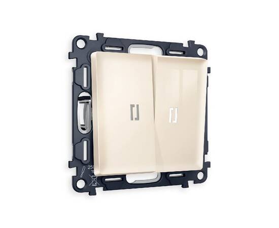 Комплект механизма 2-кл выключателя с подсветкой Ambrella Volt Alfa MA304015