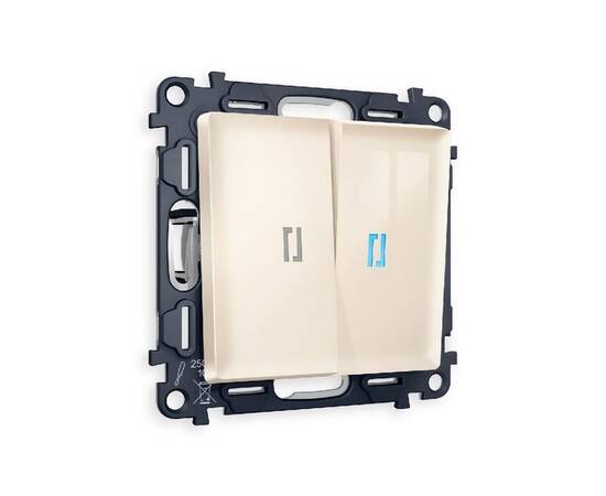 Комплект механизма 2-кл проходного выключателя с подсветкой Ambrella Volt Alfa MA304040