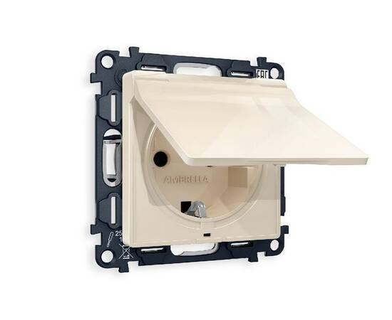 Комплект механизма розетки с/з со шторками и крышкой Ambrella Volt Alfa MA308010