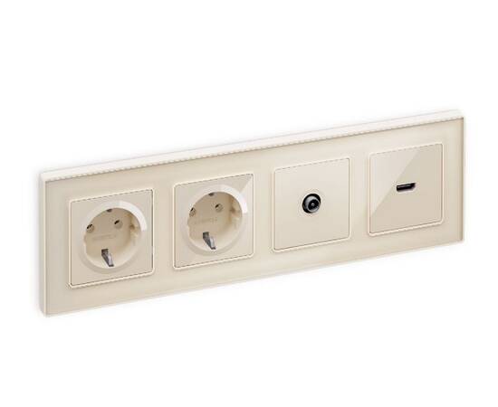 Комплект механизма TV розетки оконечной 50-870 MHz 1dB Ambrella Volt Alfa MA313010, изображение 2