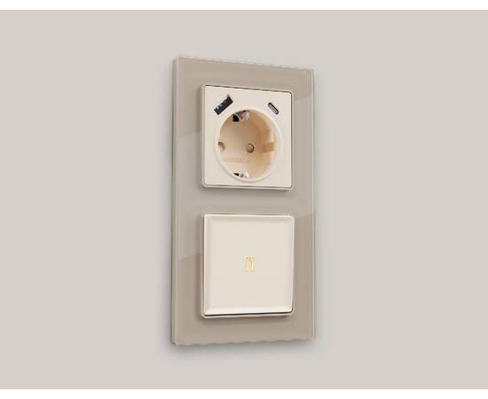 Комплект механизма 1-кл выключателя с подсветкой Ambrella Volt Alfa MA322010, изображение 2