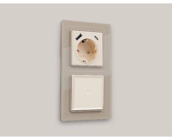 Комплект механизма 1-кл выключателя с подсветкой Ambrella Volt Alfa MA322015, изображение 2