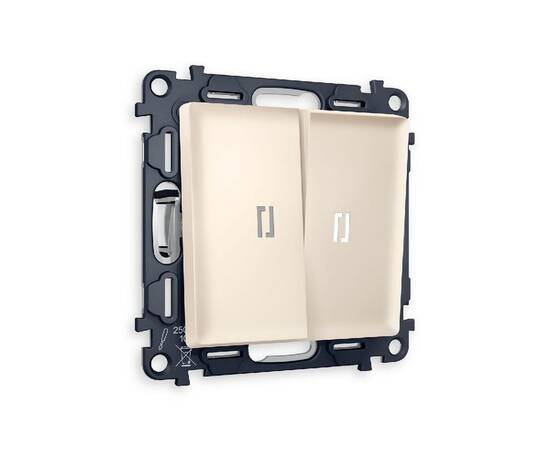 Комплект механизма 2-кл выключателя с подсветкой Ambrella Volt Alfa MA324015