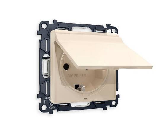 Комплект механизма розетки с/з со шторками и крышкой Ambrella Volt Alfa MA328010