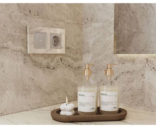 Комплект механизма 1-кл выключателя с подсветкой Ambrella Volt Alfa MA362015, изображение 2