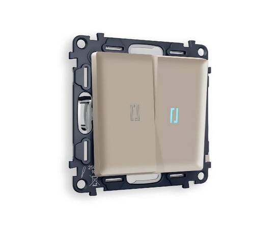 Комплект механизма 2-кл проходного выключателя с подсветкой Ambrella Volt Alfa MA364040