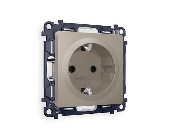 Комплект механизма розетки с/з на винтовых зажимах Ambrella Volt Alfa MA366010