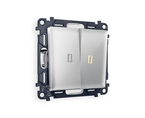 Комплект механизма 2-кл проходного выключателя с подсветкой Ambrella Volt Alfa MA404030