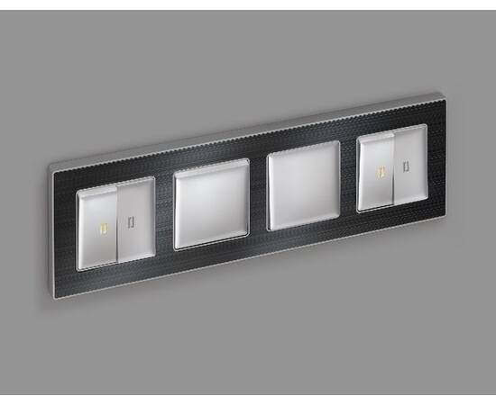 Комплект механизма 2-кл проходного выключателя с подсветкой Ambrella Volt Alfa MA404030, изображение 2