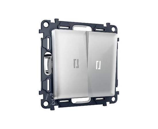 Комплект механизма 2-кл проходного выключателя с подсветкой Ambrella Volt Alfa MA404035