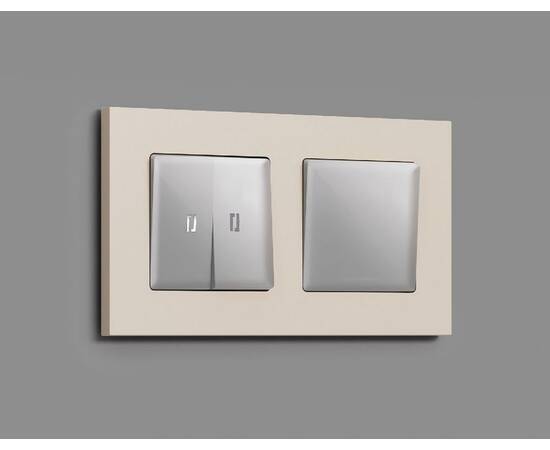 Комплект механизма 2-кл проходного выключателя с подсветкой Ambrella Volt Alfa MA404035, изображение 2