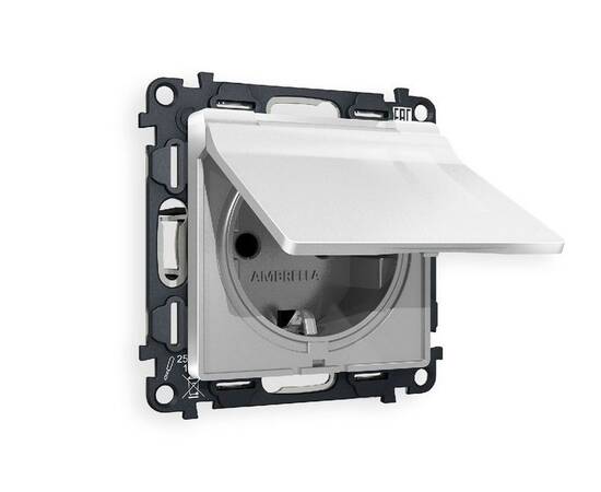 Комплект механизма розетки с/з со шторками и крышкой Ambrella Volt Alfa MA408010