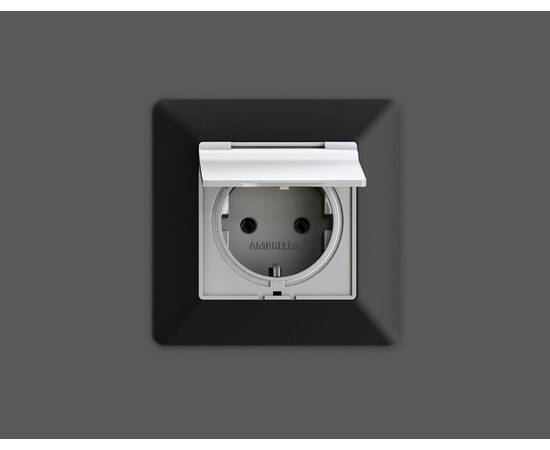 Комплект механизма розетки с/з со шторками и крышкой Ambrella Volt Alfa MA408010, изображение 2