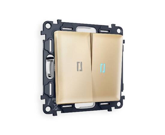 Комплект механизма 2-кл выключателя с подсветкой Ambrella Volt Alfa MA604020