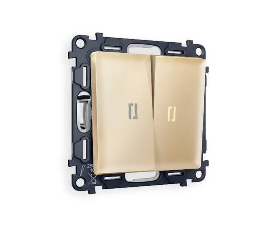 Комплект механизма 2-кл проходного выключателя с подсветкой Ambrella Volt Alfa MA604030