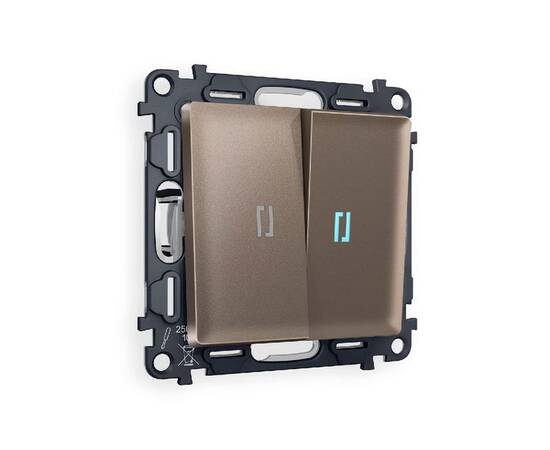 Комплект механизма 2-кл проходного выключателя с подсветкой Ambrella Volt Alfa MA634040