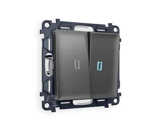 Комплект механизма 2-кл проходного выключателя с подсветкой Ambrella Volt Alfa MA654040