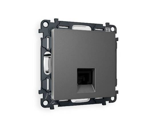 Комплект механизма компьютерной розетки RJ-45(8P8C) CAT6 со шторкой Ambrella Volt Alfa MA662010