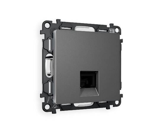 Комплект механизма телефонной розетки RJ-11(4P4C) со шторкой Ambrella Volt Alfa MA662030