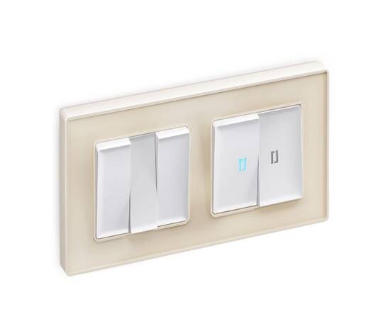 Комплект механизма 2-кл проходного выключателя с подсветкой Ambrella Volt Alfa MA124040, изображение 2