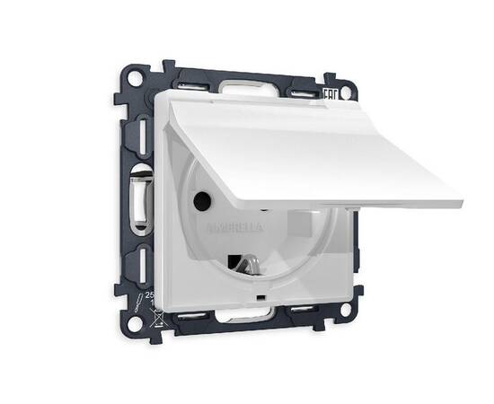 Комплект механизма розетки с/з со шторками и крышкой Ambrella Volt Alfa MA128010
