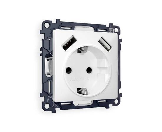 Комплект механизма розетки 2USB A+A 18W (быстрая зарядка) с/з Ambrella Volt Alfa MA129010