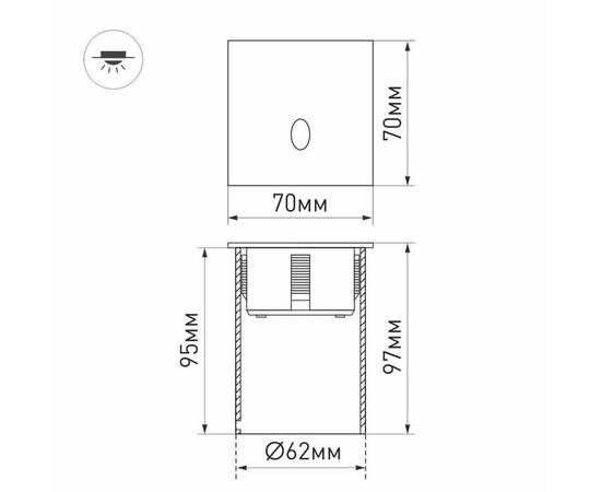 Уличный светодиодный светильник Arlight LT-Gap-S70x70-3W Warm3000 031167, изображение 2