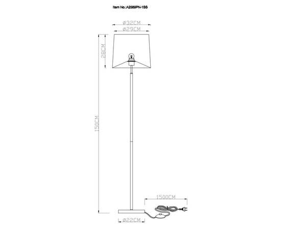 Торшер Arte Lamp Rodos A2589PN-1SS, изображение 3