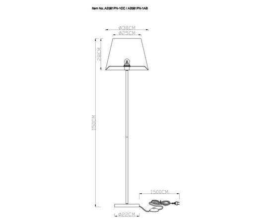Торшер Arte Lamp Elba A2581PN-1CC, изображение 5