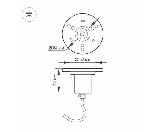 Ландшафтный светодиодный светильник Arlight KT-Aqua-R85-7W Warm3000 024938, изображение 4