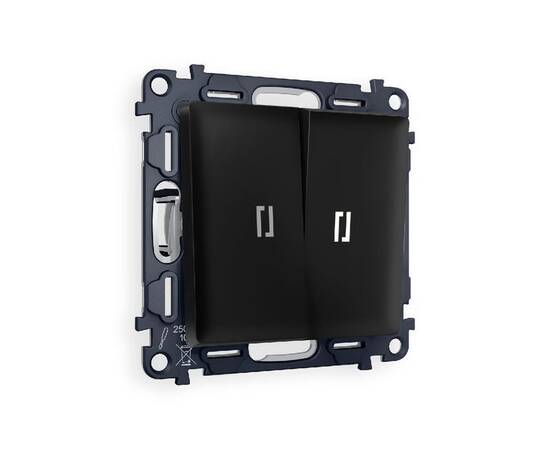 Комплект механизма 2-кл выключателя с подсветкой Ambrella Volt Alfa MA804015