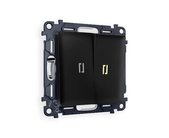 Комплект механизма 2-кл проходного выключателя с подсветкой Ambrella Volt Alfa MA804030