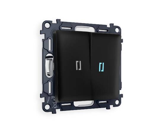 Комплект механизма 2-кл проходного выключателя с подсветкой Ambrella Volt Alfa MA804040