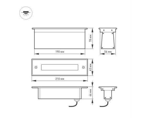 Ландшафтный светодиодный светильник Arlight LTD-Line-Tilt-S210-8W Warm3000 024944, изображение 4