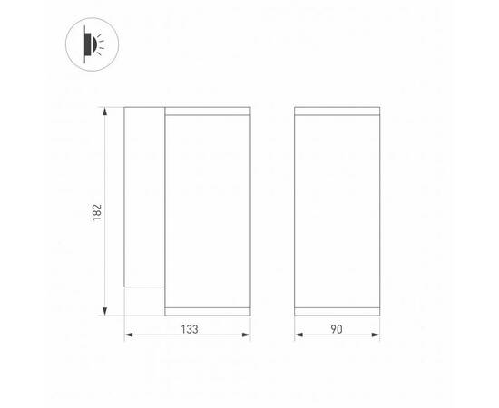 Уличный настенный светодиодный светильник Arlight LGD-Forma-Wall-R90-12W Warm3000 029976, изображение 2