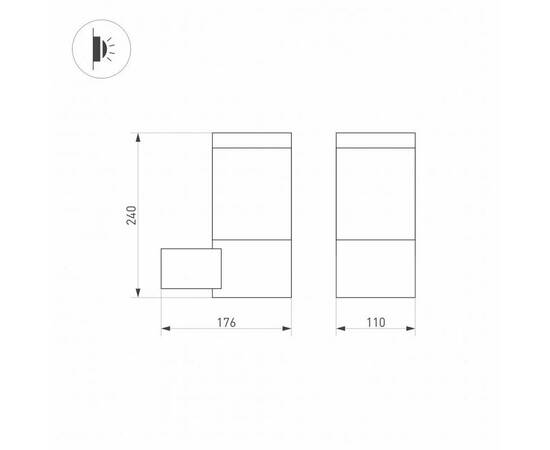 Уличный настенный светодиодный светильник Arlight LGD-Stem-Wall-10W Warm3000 029985, изображение 2