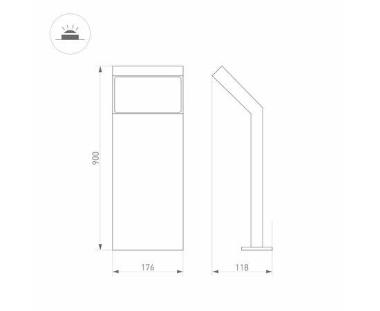 Уличный светодиодный светильник Arlight LGD-Ecran-Boll-H900-9W Warm3000 029992, изображение 2