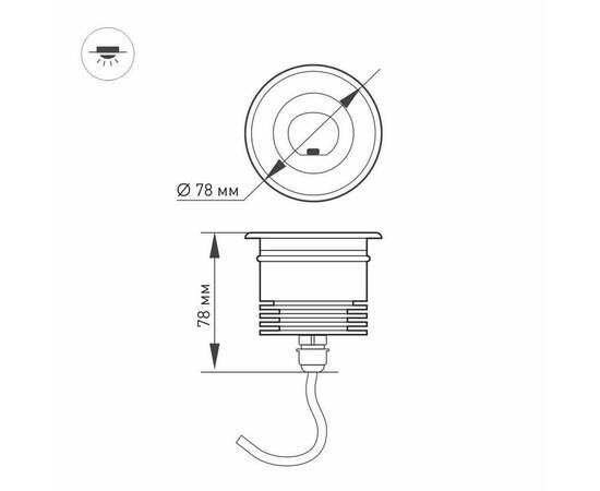 Ландшафтный светодиодный светильник Arlight LTD-Ground-Tilt-R80-9W Warm3000 024950, изображение 3